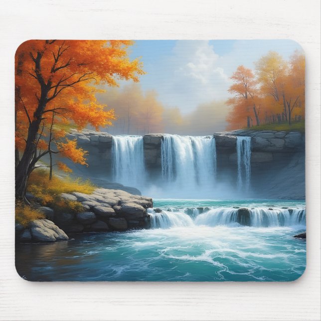Waterfalls in Autumn Mouse Pad (Front)