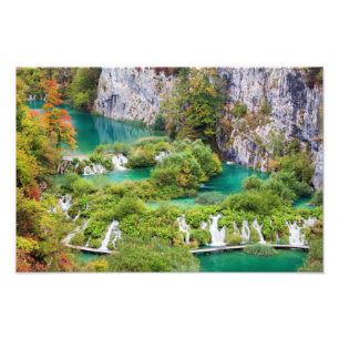 Waterfalls in Plitvice Lakes National Park Photo Print