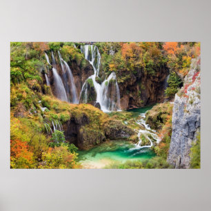 Waterfalls in Plitvice Lakes Poster