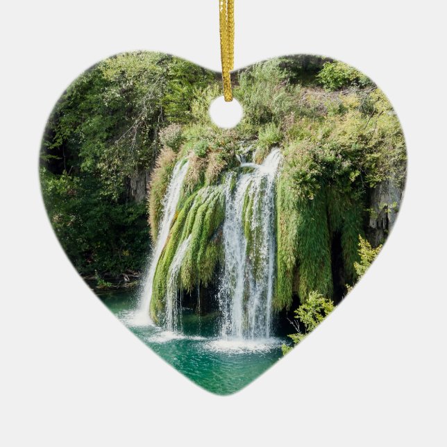 Waterfalls in Plitvice National Park - Croatia Ceramic Ornament (Front)