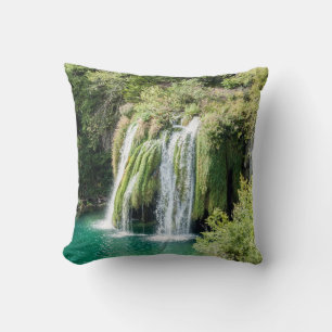 Waterfalls in Plitvice National Park - Croatia Throw Pillow