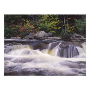 Waterfalls, Kancamagus Highway, White Photo Print