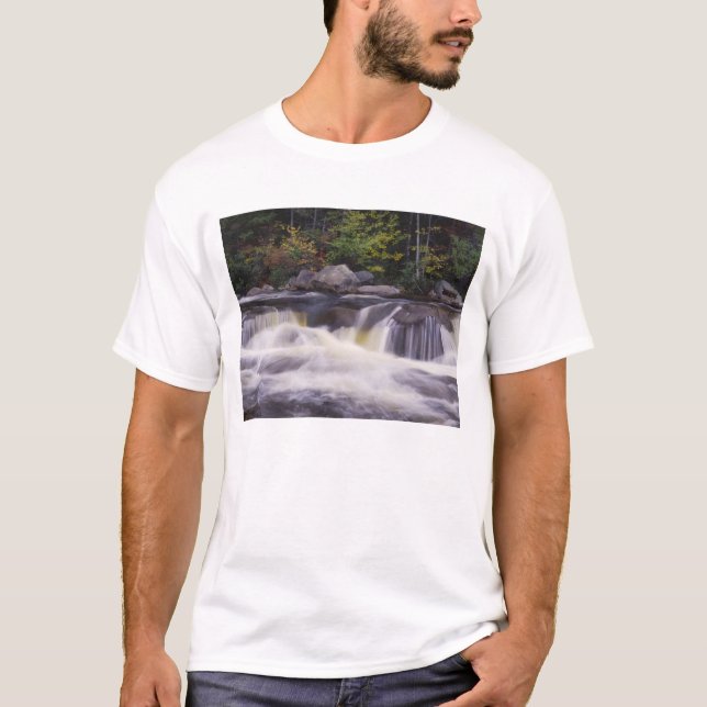 Waterfalls, Kancamagus Highway, White T-Shirt (Front)