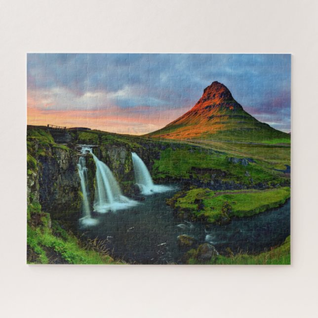 Waterfalls | Kirkjufell, Iceland Jigsaw Puzzle (Horizontal)