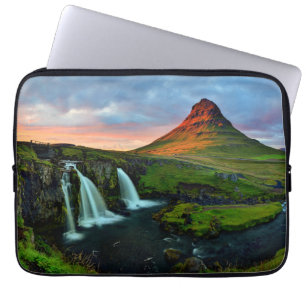 Waterfalls Kirkjufell, Iceland Laptop Sleeve