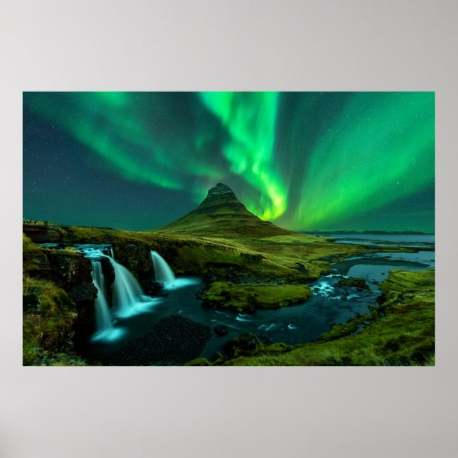 Waterfalls | Kirkjufellfoss Waterfall, Iceland Poster (Front)