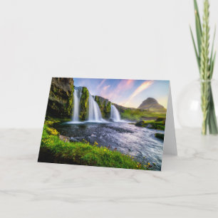 Waterfalls   Kirkjufellsfoss, Iceland Card
