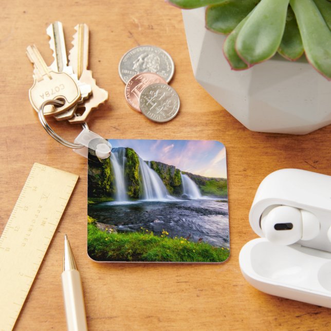 Waterfalls | Kirkjufellsfoss, Iceland Keychain (Desk)
