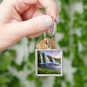 Waterfalls Kirkjufellsfoss, Iceland Keychain