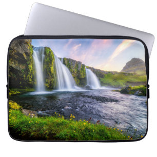 Waterfalls Kirkjufellsfoss, Iceland Laptop Sleeve