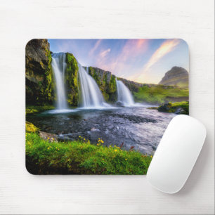 Waterfalls Kirkjufellsfoss, Iceland Mouse Pad