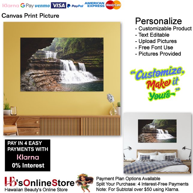 Waterfalls Nature Relax Home Office Picture 15 Canvas Print (Waterfalls Nature Relax Home Office Canvas Print Picture 15.)