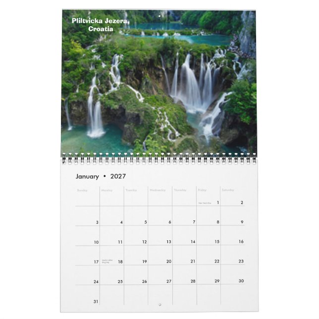 Waterfalls of the World 2009 Calendar (Jan 2027)