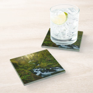 Waterfalls   Olympic National Park, Washington Glass Coaster