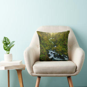 Waterfalls Olympic National Park, Washington Throw Pillow