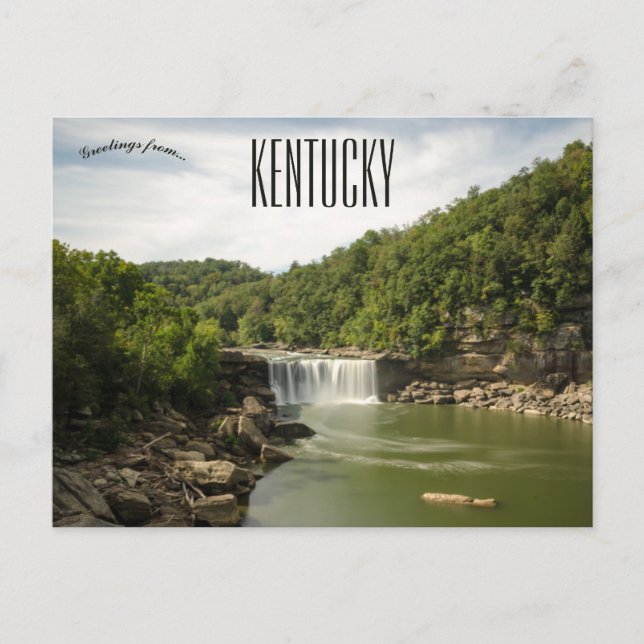 Waterfalls on the Cumberland River Kentucky Postcard (Front)