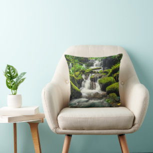 Waterfalls   Phu Tub Berk Mountain, Thailand Throw Pillow