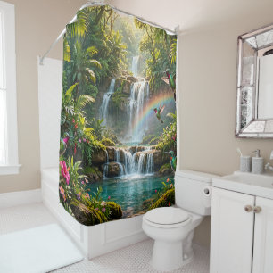 Waterfalls Rainbow Hummingbirds Tropical Hideaway
