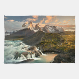 Waterfalls   Salto Grade Waterfall Patagonia Chile Kitchen Towel