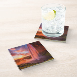 Waterfalls   Seljalandsfoss Waterfall Glass Coaster