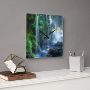 Waterfalls   Shinmata Ravine, Japan Square Wall Clock