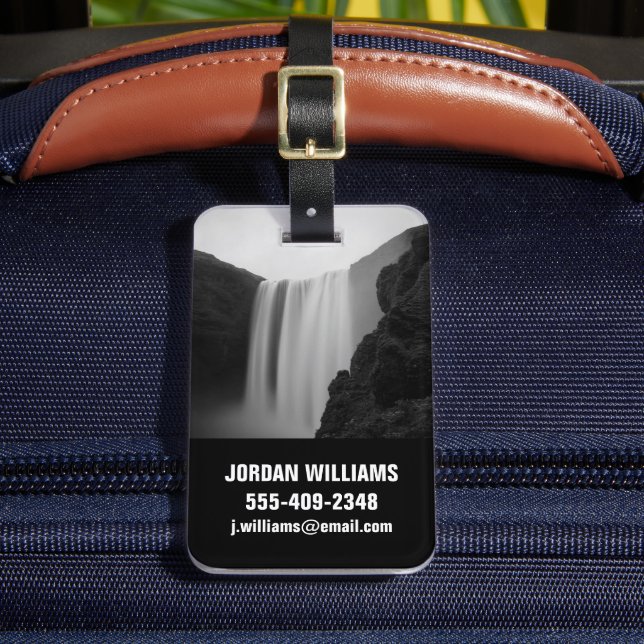 Waterfalls | Skogafoss Waterfall, Iceland Luggage Tag (Front Insitu 2)