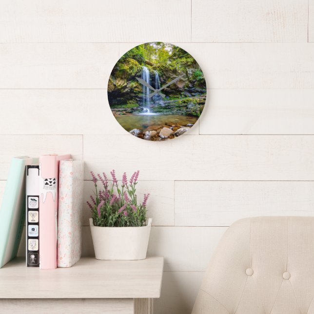 Waterfalls | Smokey Mountain National Park Large Clock (Reading Room)