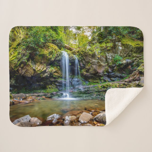Waterfalls | Smokey Mountain National Park Sherpa Blanket (Front (Horizontal))