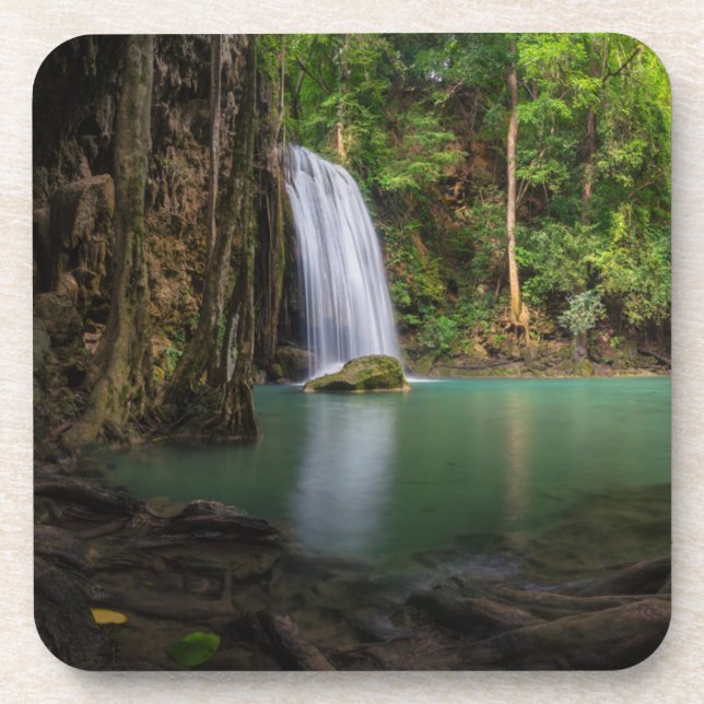 Waterfalls | Spring Rainforest Waterfall Thailand Coaster (Front)
