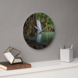 Waterfalls Spring Rainforest Waterfall Thailand Large Clock