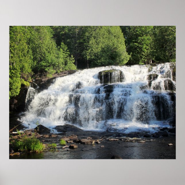 Waterfalls Surrounded by Trees Colour 16x20 Poster (Front)