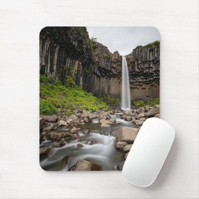 Waterfalls | Svartifoss Waterfall, South Iceland Mouse Pad (With Mouse)