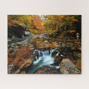 Waterfalls   Takaragawa Onsen Osenkaku, Japan Jigsaw Puzzle