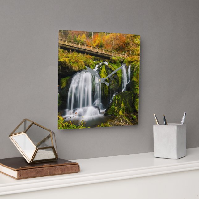 Waterfalls | Triberg Waterfalls, Germany Square Wall Clock (Office)