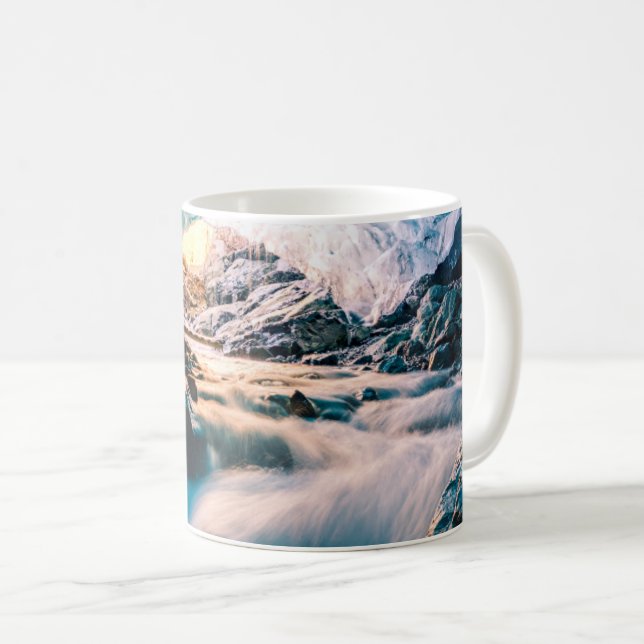 Waterfalls | Vatnajokull Glacier, Eastern Iceland Coffee Mug (Front Right)