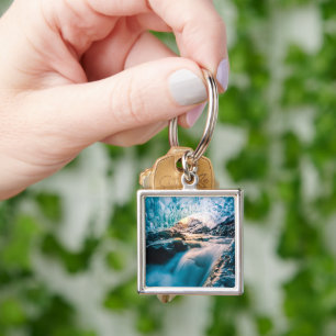 Waterfalls   Vatnajokull Glacier, Eastern Iceland Keychain