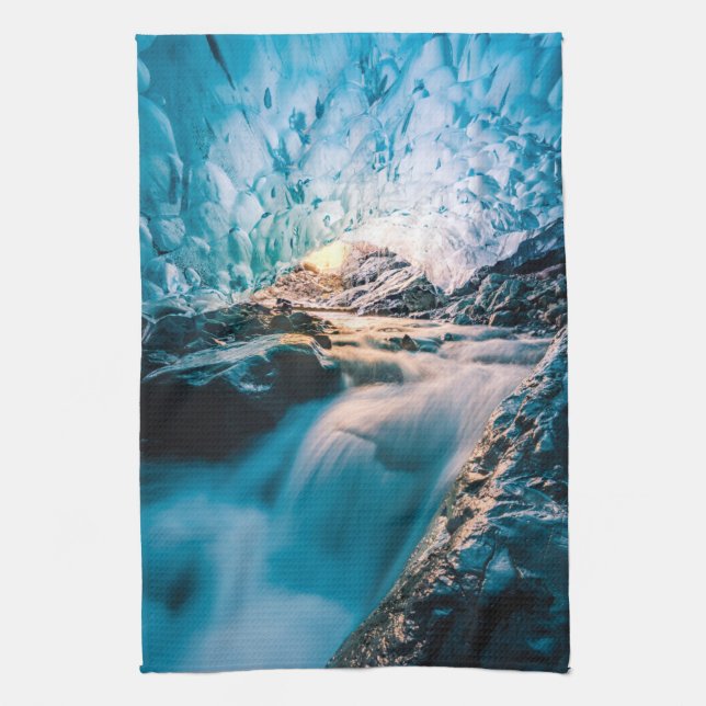 Waterfalls | Vatnajokull Glacier, Eastern Iceland Kitchen Towel (Vertical)