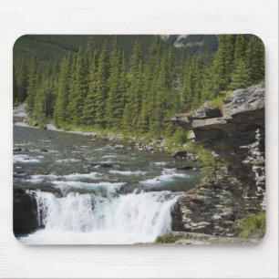 Waterfalls With Rock Ledge And A Mountain Mouse Pad
