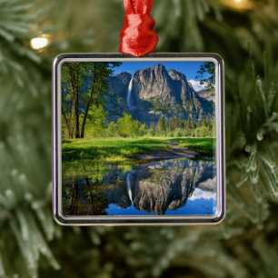 Waterfalls Yosemite Falls, California Metal Ornament