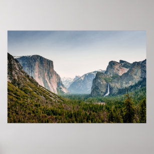 Waterfalls   Yosemite Valley National Park Poster
