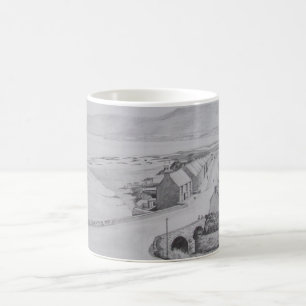 Waterfoot, County Antrim pencil drawing by Joanne Magic Mug