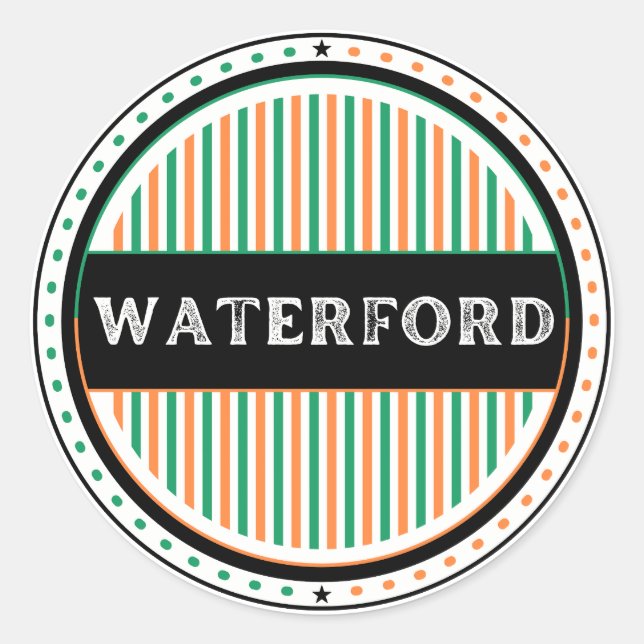 Waterford City Pride Emblem – Irish Identity Classic Round Sticker (Front)