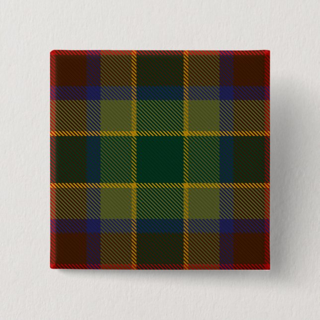 Waterford County Irish Tartan 2 Inch Square Button (Front)