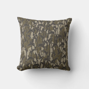 Waterfowl Hunting Bottom Lands Camo Duck Hunters Throw Pillow
