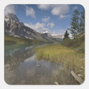 Waterfowl lake along the Icefields parkway, Square Sticker