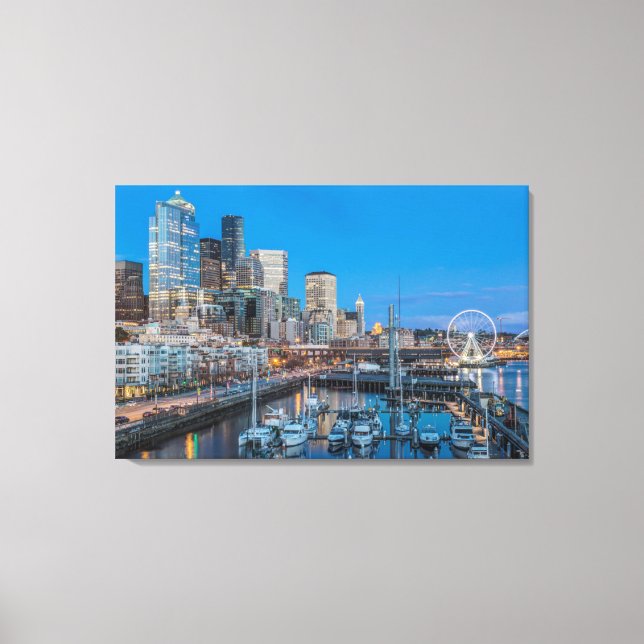Waterfront and Downtown Canvas Print (Front)