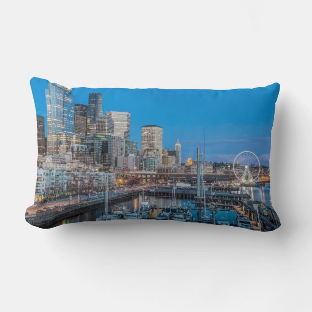 Waterfront and Downtown Lumbar Pillow (Front)