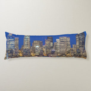 Waterfront and Downtown Skyline at Twilight Body Pillow