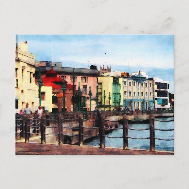 Waterfront Bridgetown Barbados Postcard (Front)