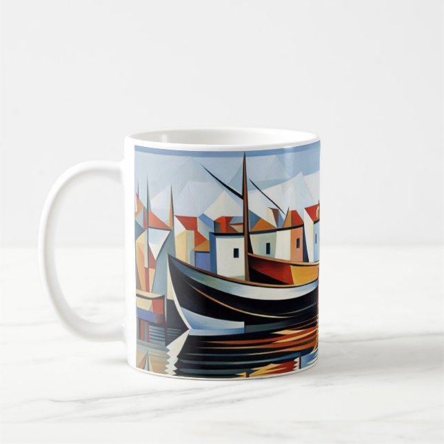 Waterfront Cubism Coffee Mug (Left)